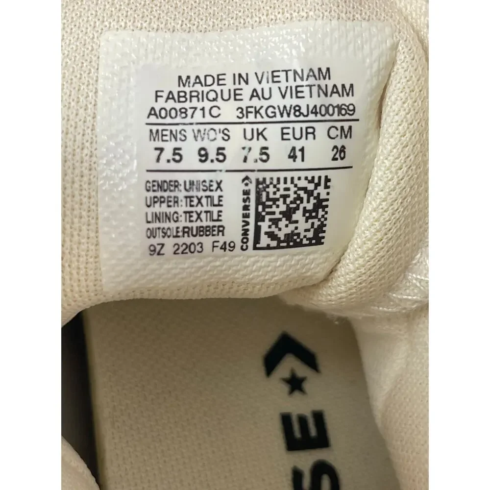 Converse Chuck Taylor All Star Lugged White Round Toe High Top Sneaker Shoes 9.5 - Picture 5 of 9